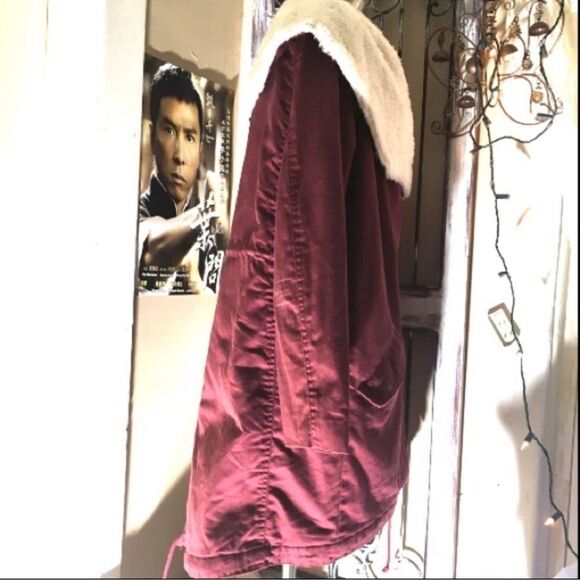 PacSun LA Hearts Coat Red Shawl Collar Size M Tech Preppy Western 🎉 Host Pick 🎉 - Picture 9 of 16
